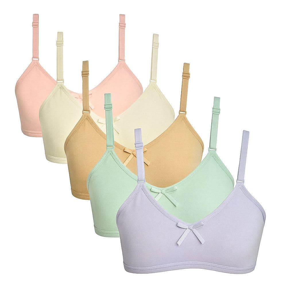 Kit Sutiã Juvenil Infantil Menina Moça Adolescente Cotton Algodão Com Abertura Atrás