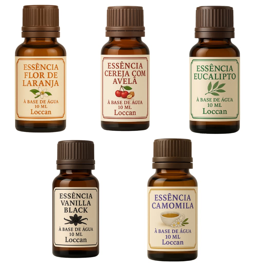 Kit com 5 Aromas Essências a Base de Agua para Aromatizador a Pronta Entrega