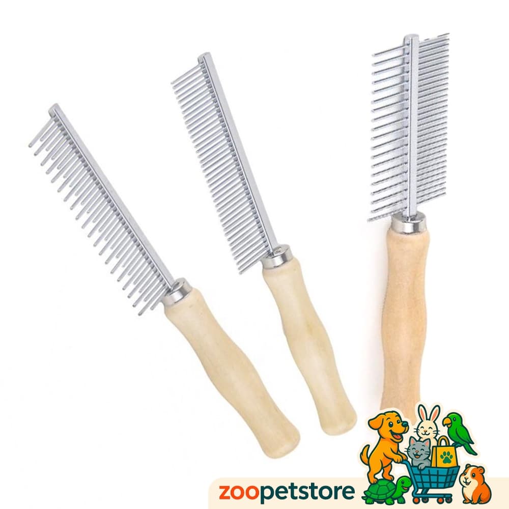 Pente Pet Para Cachorro Cabo Madeira Profissional