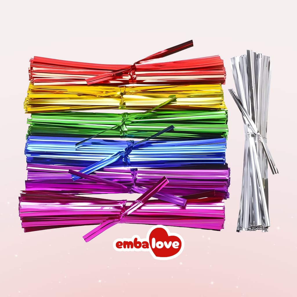 100 Fecho Prático Amarrilo 11cm Metalizado