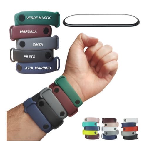 Pulseira Para Mi band5 Mi band6 Amazfit Band Silicone Compatível MI BAND7