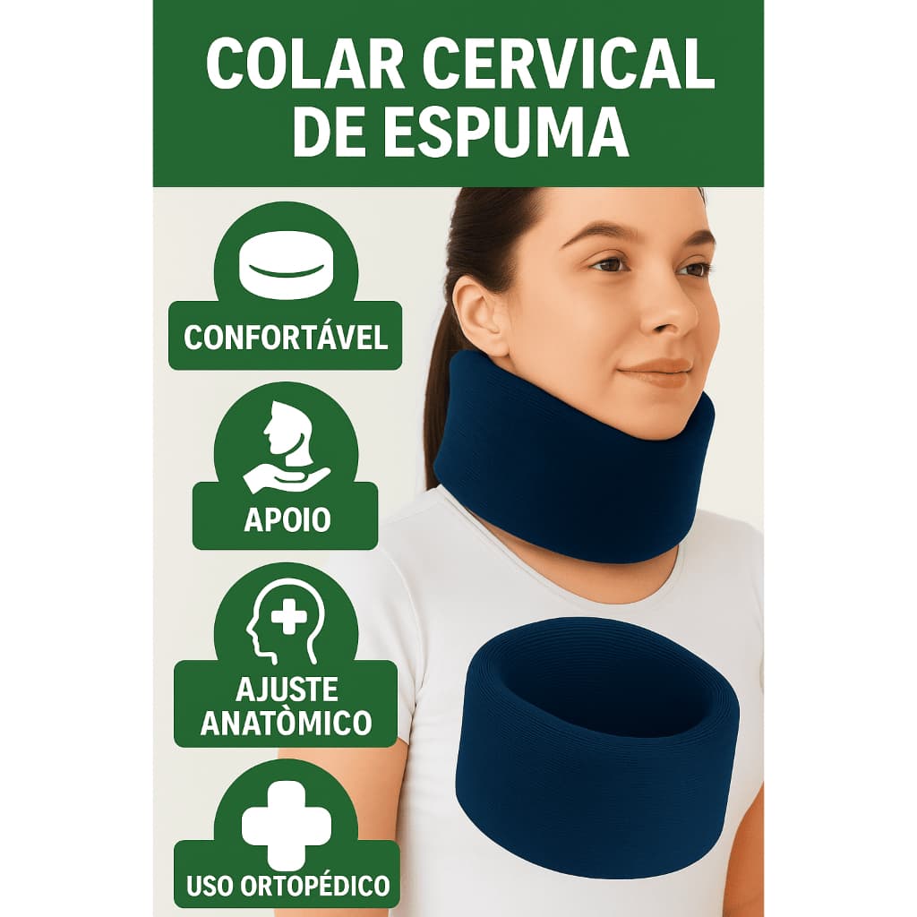Colar Cervical Protetor de Pescoço Ortopédico Torcicolo Dormir Estabilização Premium Anvisa