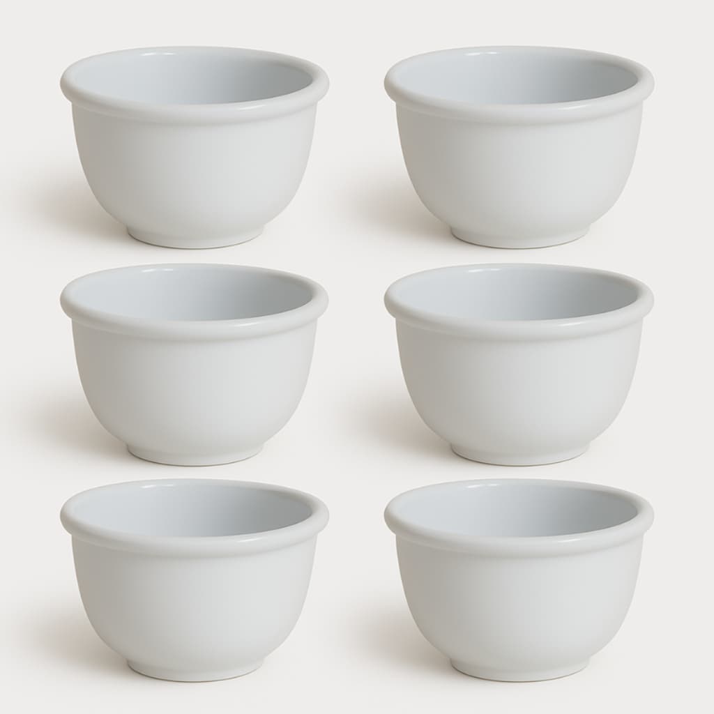 6 Cumbuca Hotel 350ml Tigela Bowl Porcelana Branca Sopas Caldos Petiscos Açaí Kit