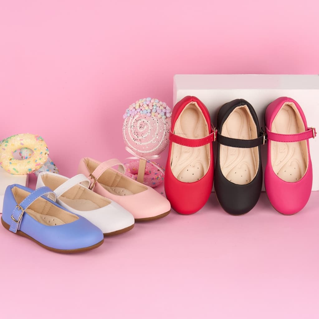 Sapatilha Feminina Infantil Menina Confortável Lisa Fosco sem laço Casual Festa Ocasião Daminha Delicada
