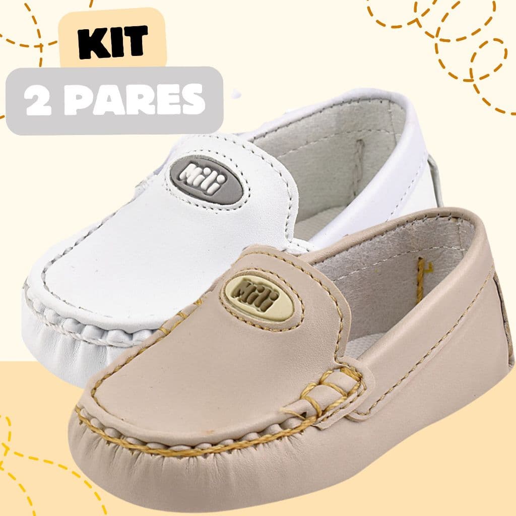 Kit 2 Pares De Mocassim Masculino Bebe Social Batizado Menino Infantil Confortável Promoção
