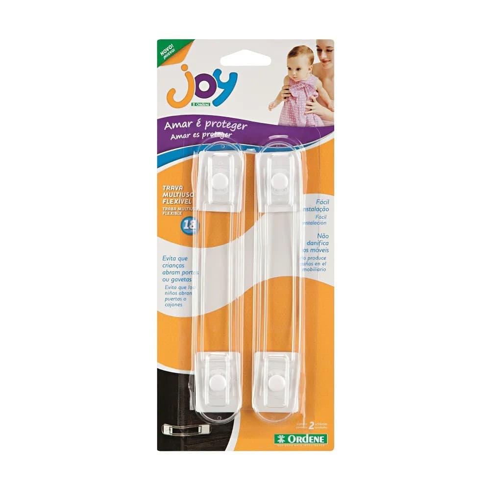 Kit 2 a 10 Travas Bebe Criança Gaveta Armário Geladeira Porta Flexivel Ordene Joy