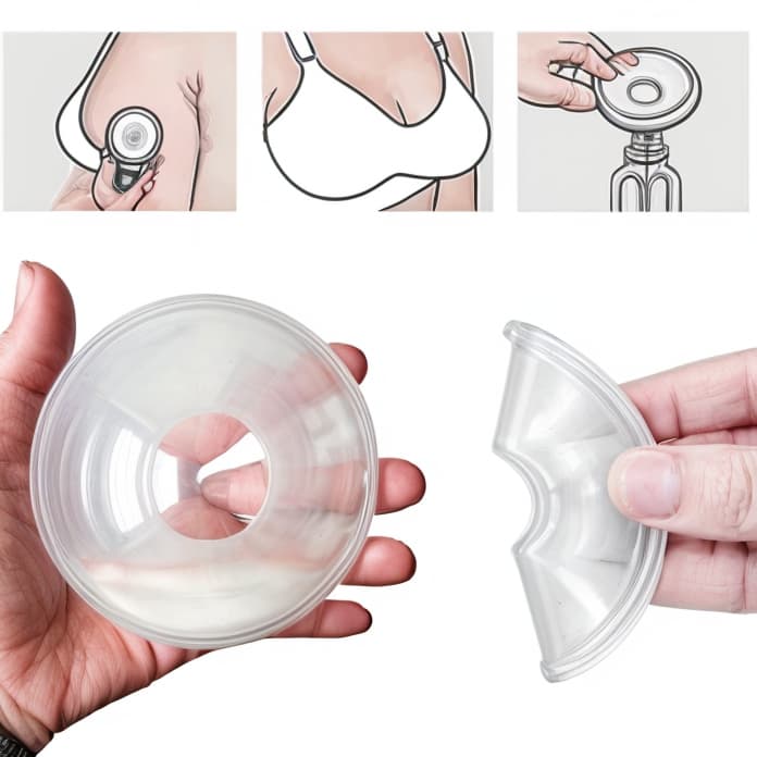 par de conchas coletor de leite materno 60ml 30ml coloca no seios