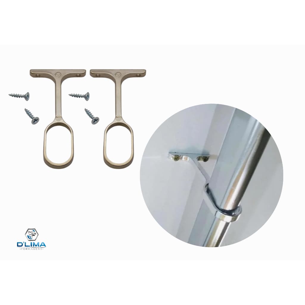 kit 2 Suporte Cabideiro Central Oval Oblongo Guarda Roupa Moveis