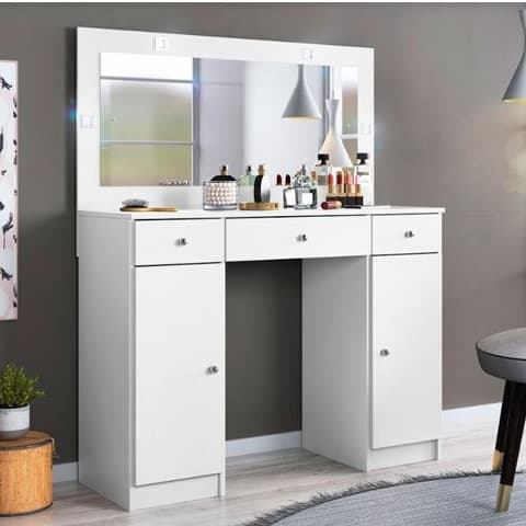 Penteadeira Carisma com Espelho 2 Portas 3 Gavetas Demóbile