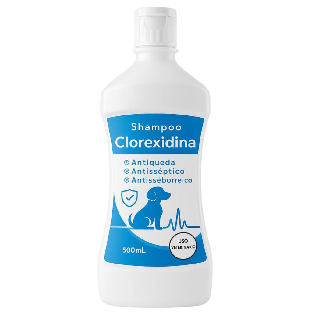 Shampoo Clorexidina Anti Seborreia Septico Queda Dermatite Cães e Gatos Pet side 500ml