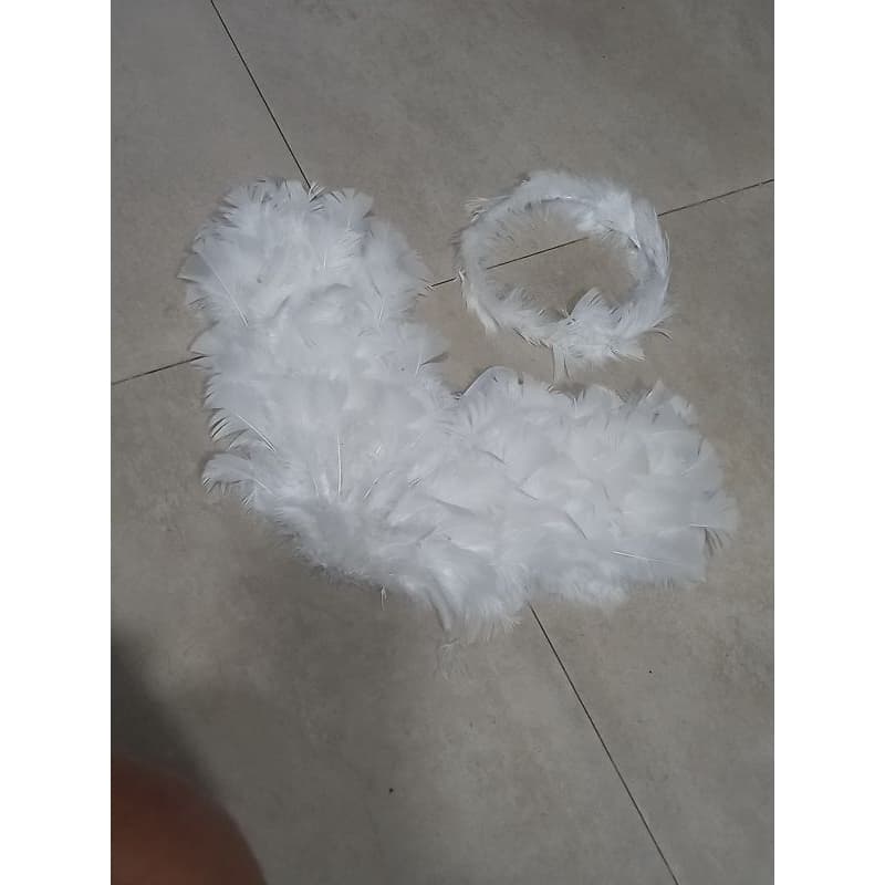 Asa De Anjo Branca Para Bebê 46x28 cm Coroação, Batizados, Fantasias, Rituais Religiosos, Fotografias.