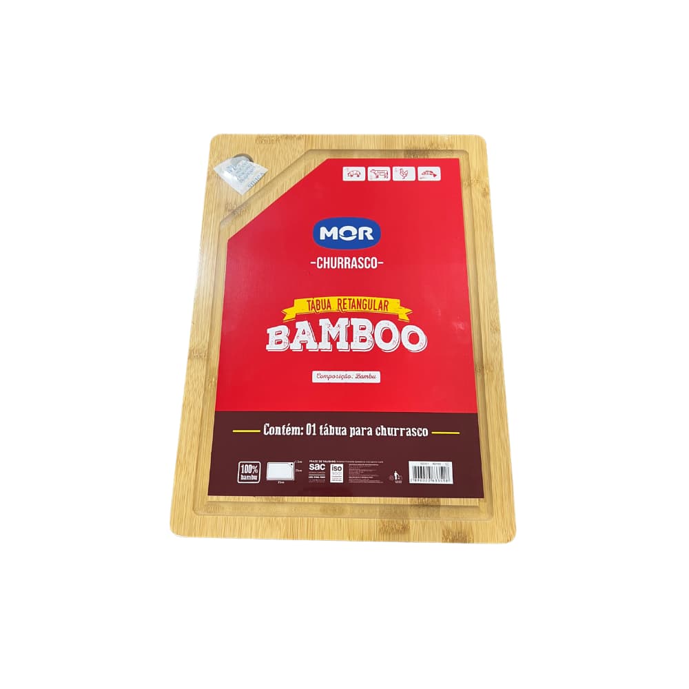 Tabua de Bambu Carne Madeira Churrasco Grande Legumes 35X25 Cm MOR