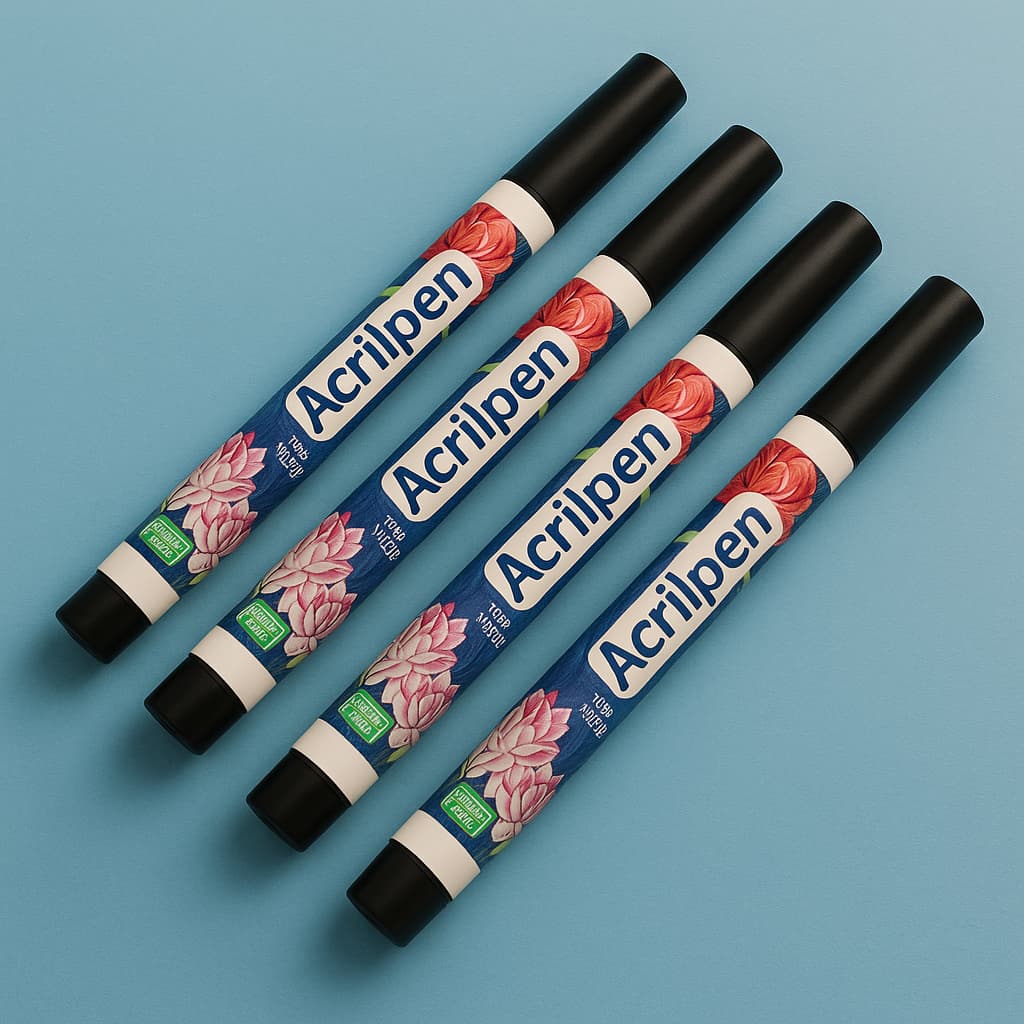 Caneta Marcador Para Tecido Acrilpen Acrilex Preto Permanente