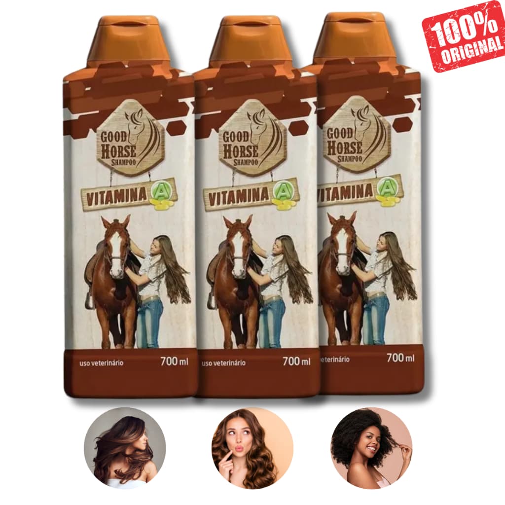 Kit 3 Shampoo Good Horse 700ml Cavalo Gold Kit Original