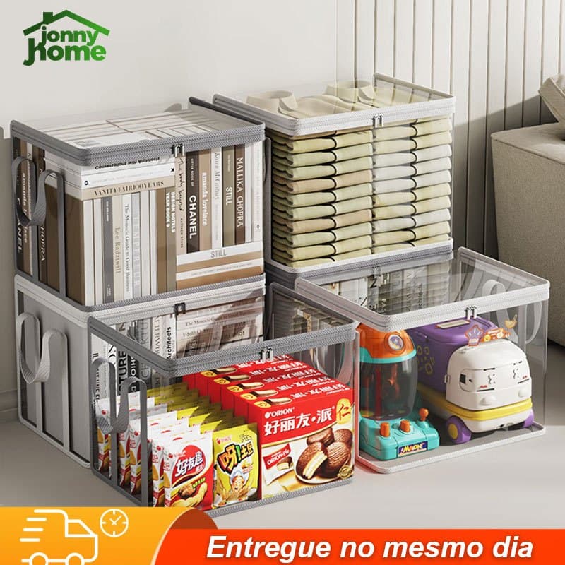 Saco De Armazenamento Capacidade Livro Organização Estudante  Grande Dobrável Caixa Portátil Transparente À Prova