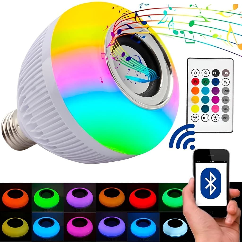 Lâmpada Inteligente Musical IT-BLUE SC-9411/Reprodução de Áudio Bluetooth, Controle e Iluminação RGB