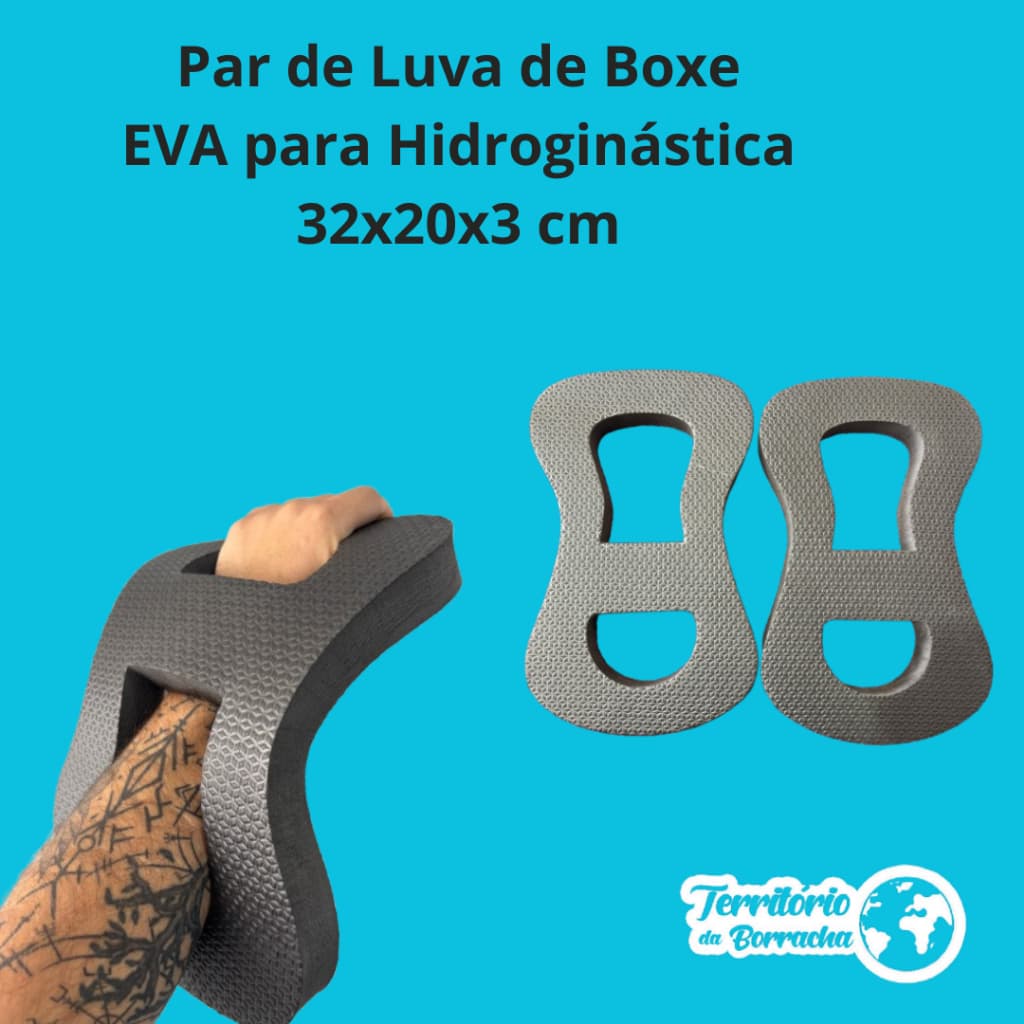 Par de Luva de Boxe EVA para Hidroginástica – 32x20x3 cm