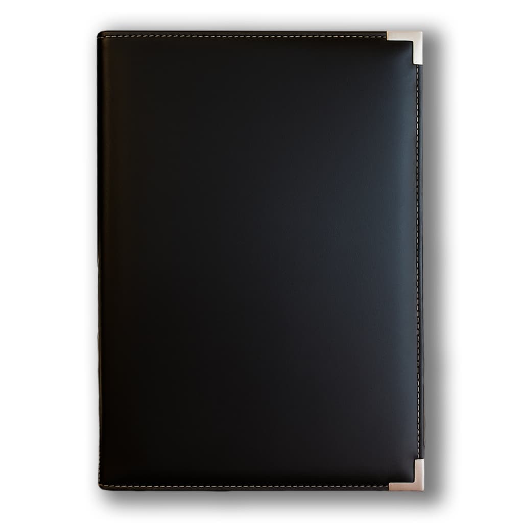 Pasta Catálogo Organizadora Luxo Liso 50 Envelopes Saco Plastico S. Grosso Preto Protetor Portifólio