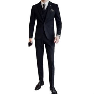 Terno Slim com Gravata Colete Calça Conjunto Completo Social Casamento Padrinho Igreja