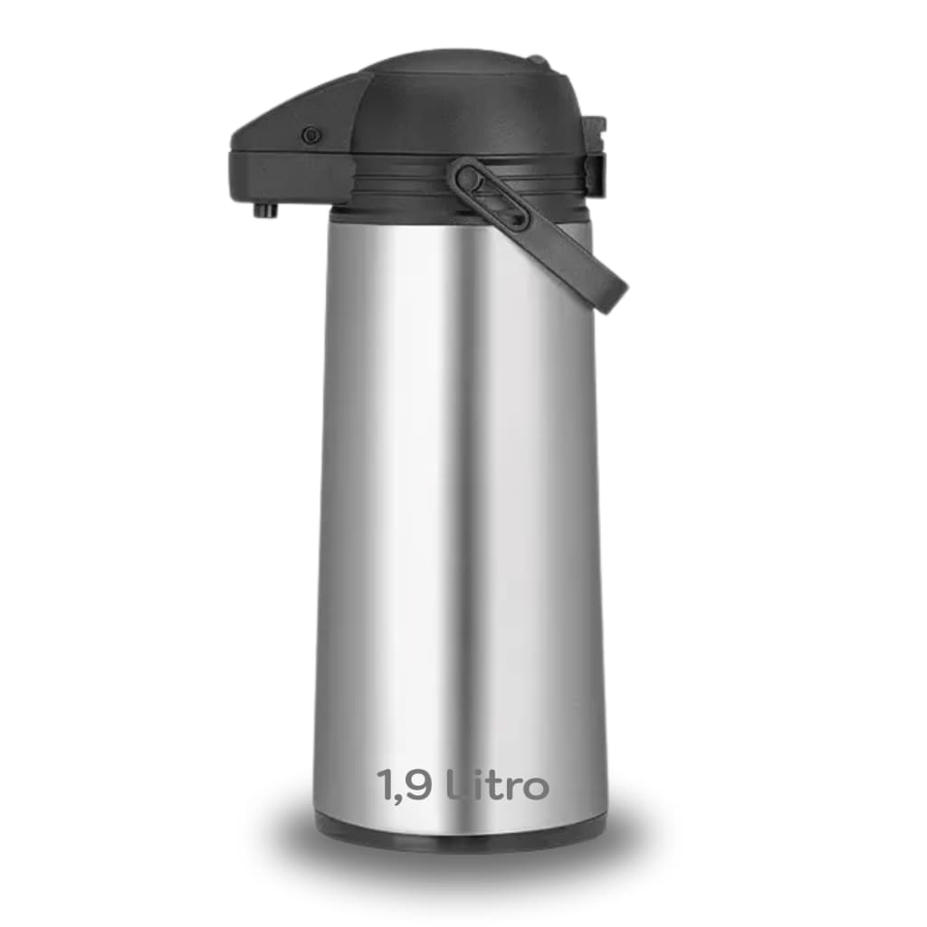 Garrafa Térmica Inox 1,9l Café Chá Restaurante Hotel Empresa Pressão Casa Chimarrão Terere