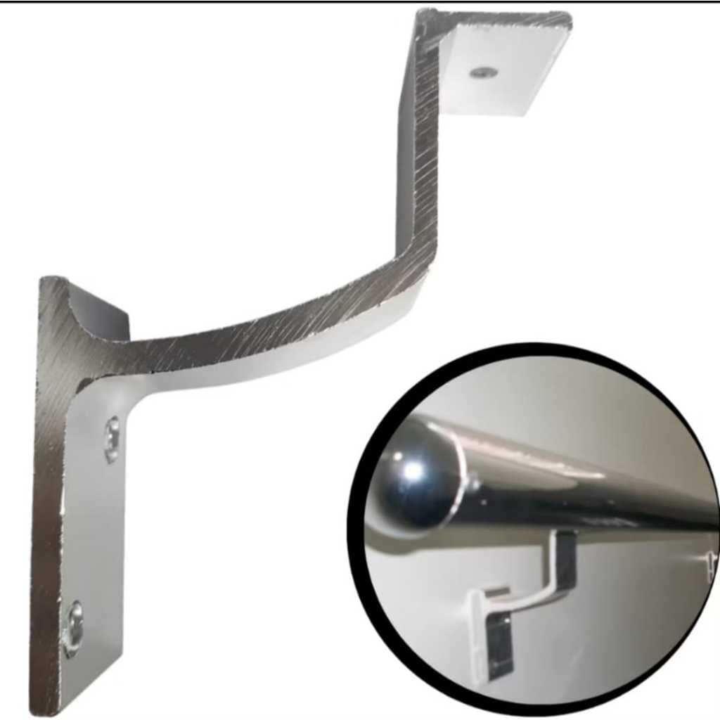 SUPORTE RETO CORRIMÃO DE ALUMÍNIO PARA ESCADA