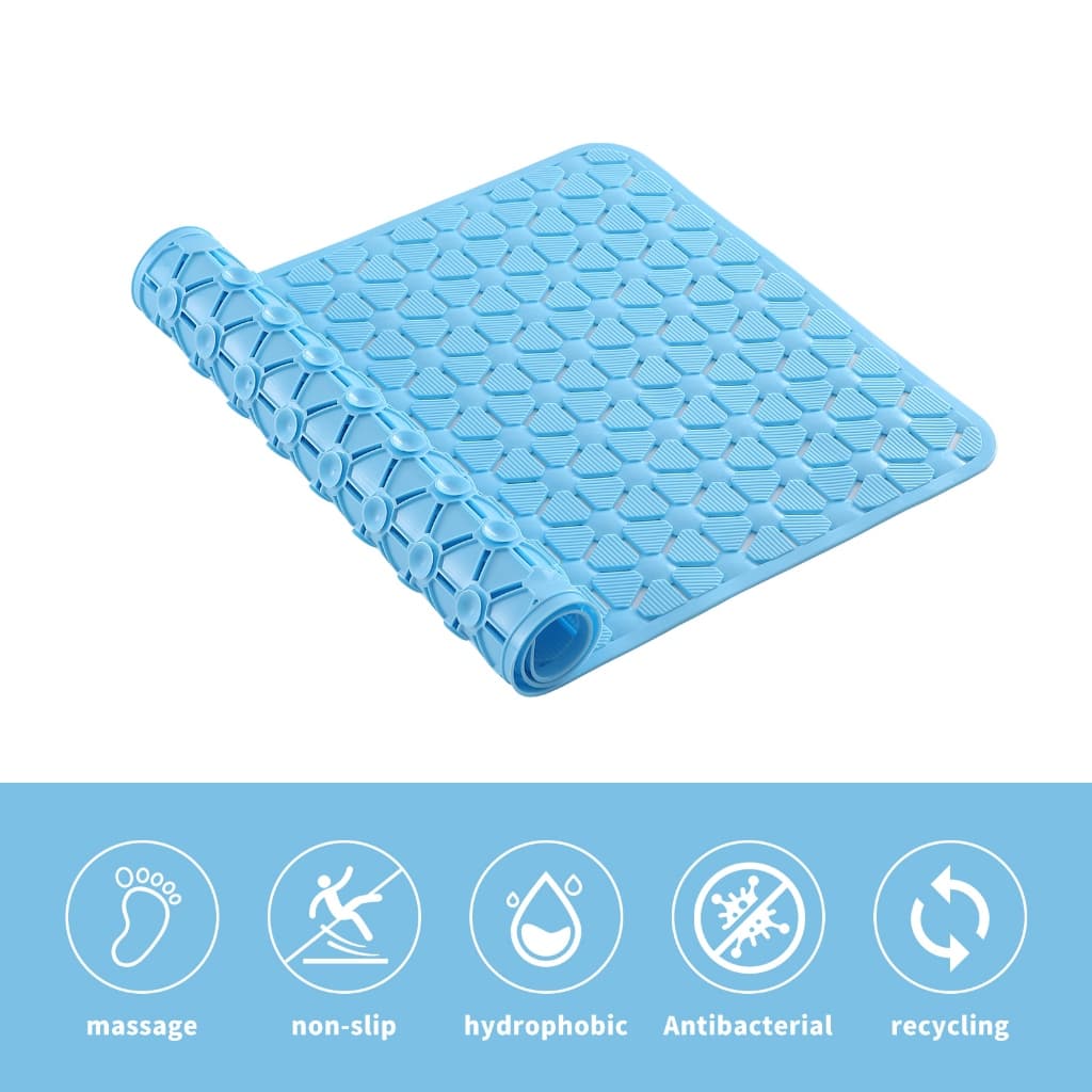 Tapete Box Cilicone de Banheiro Antiderrapante com Ventosa Estilo Moderno E Infantil Forma Retangulo