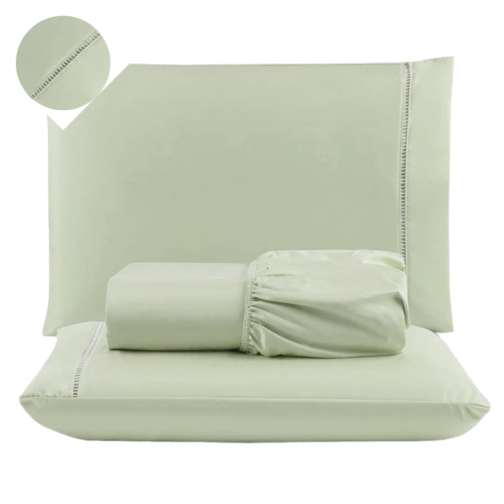 Jogo de Lençol Berço Solteiro Casal Queen King 400 Fios Macio para Hotel 02 e 03 Peças