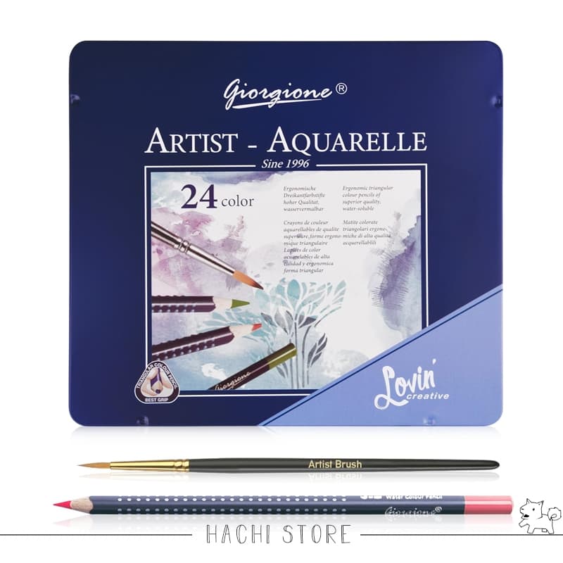 Lápis de cor Aquarela - 24 cores - Giorgione Artist Aquarelle