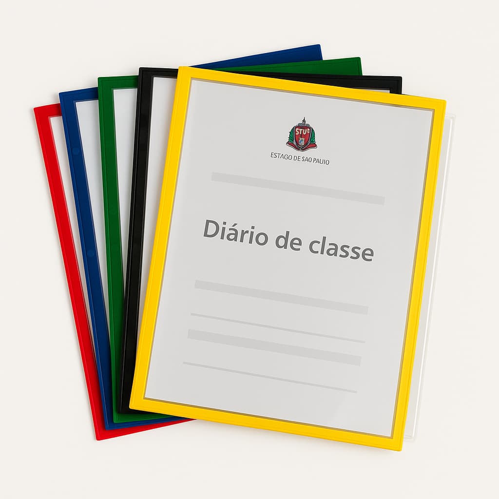 Capa Protetora Acetato Diário de Classe Cores Goodie Kit com 10 Unidades