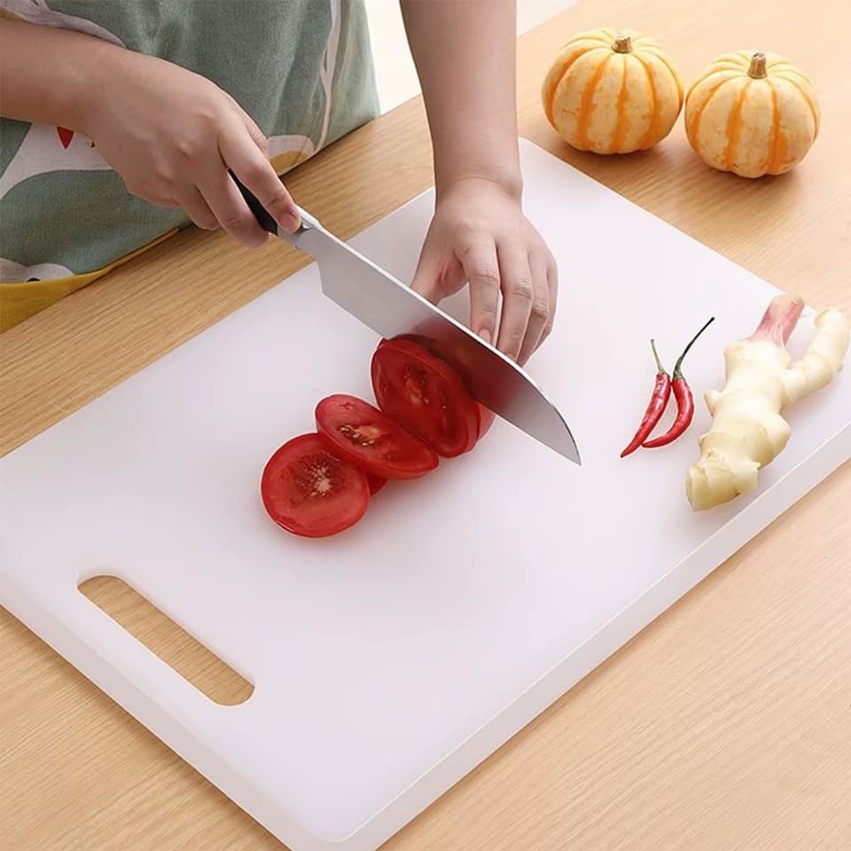 Tábua de Corte Grande de Polietileno Antibacteriana Antiderrapante Branco Cozinha Tábuas de Cortar