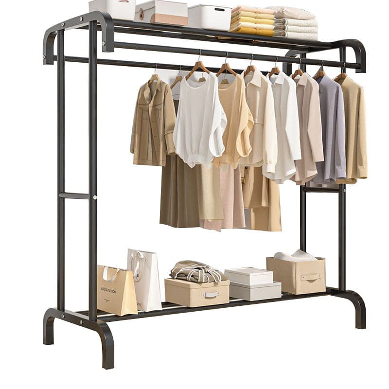 Armario Cabideiro Arara Dupla Preta Para Roupa Com Sapateira