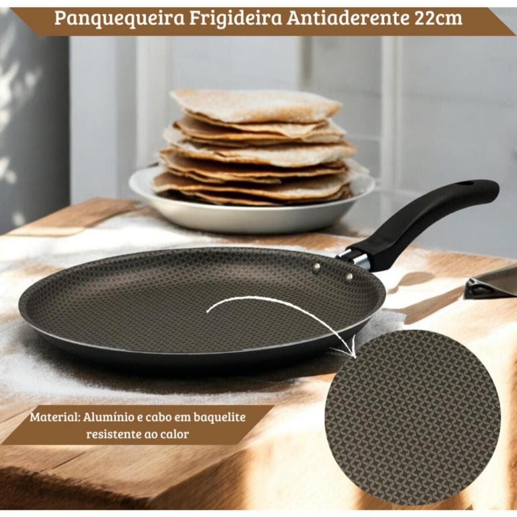 Frigideira Para Panquecas Tapioca Antiaderente Alegrete 22Cm Sem Óleo Alegrete