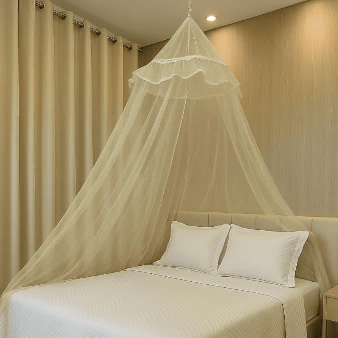 Mosquiteiro de Teto Filó renda simples Casal e Solteiro