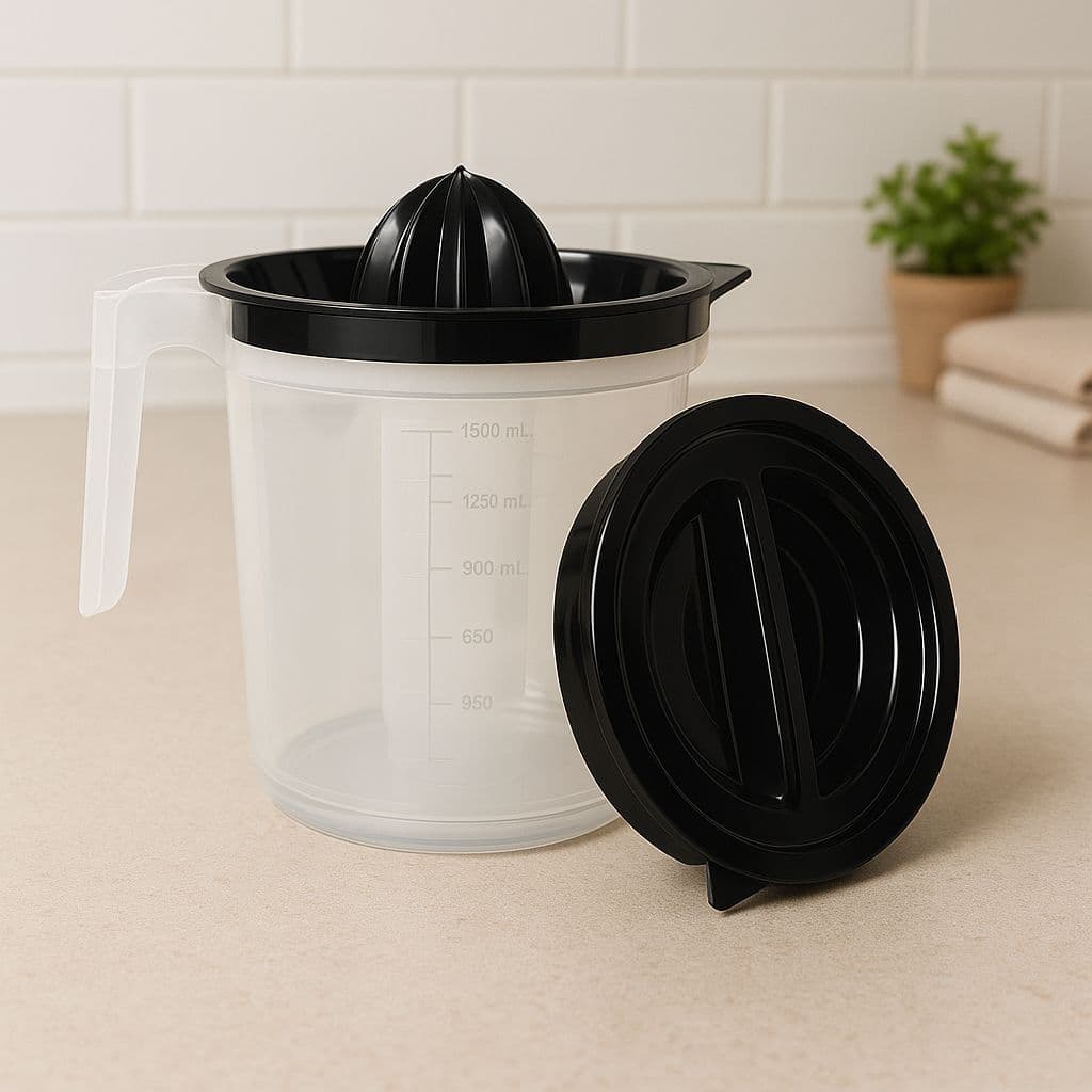 Jarra De Suco Com Espremedor E Tampa Plástico Resistente Transparente 1,8lt Tampa Cores Sortidas 132