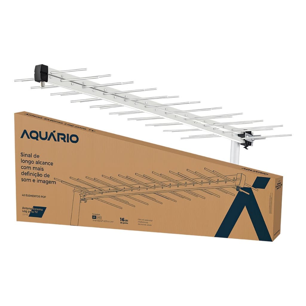 Antena Externa 40 ElemenAntena Externa 40 Elementos Profissional 4k Digital Aquário