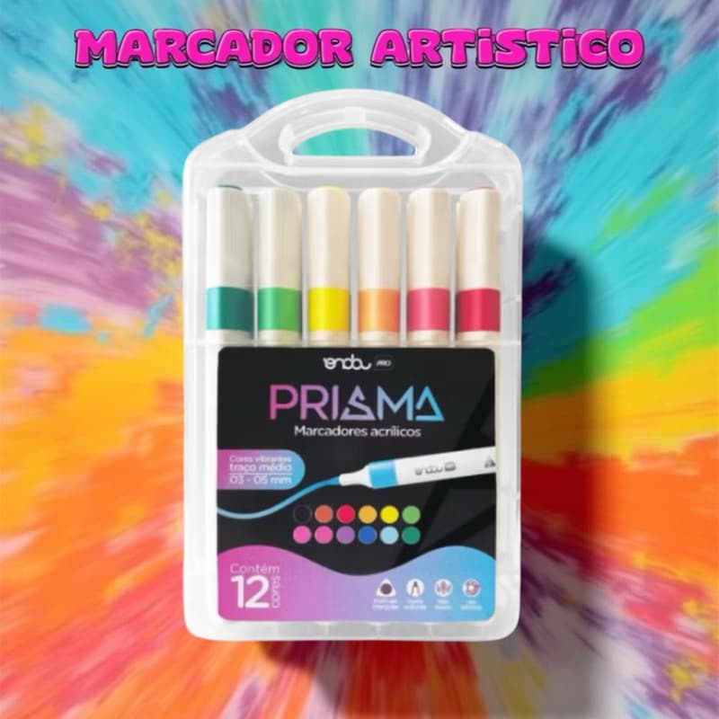 Marcadores Acrílicos Prisma 6 ou 12 Cores