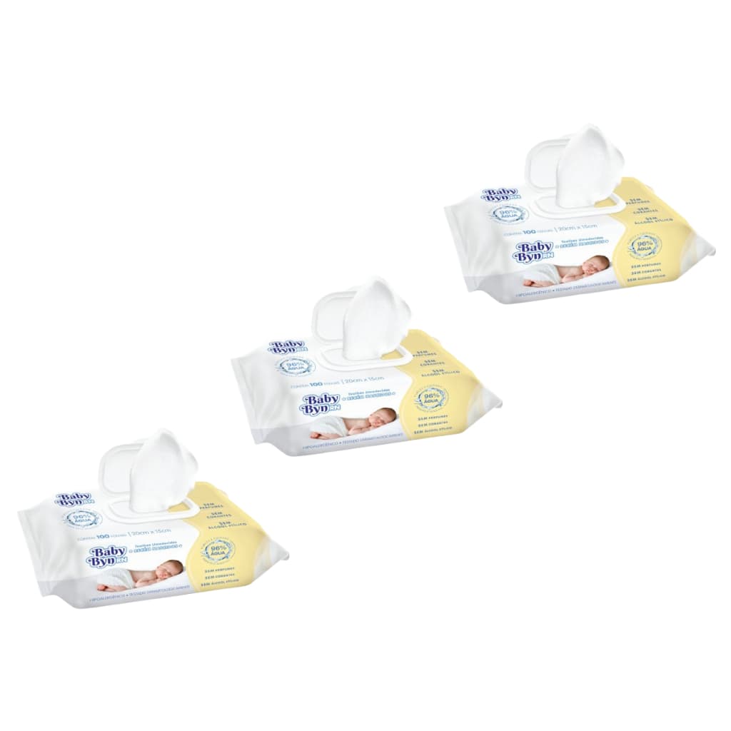 Toalha Umedecida Baby Byn RN 300 Folhas (3undX100fls)