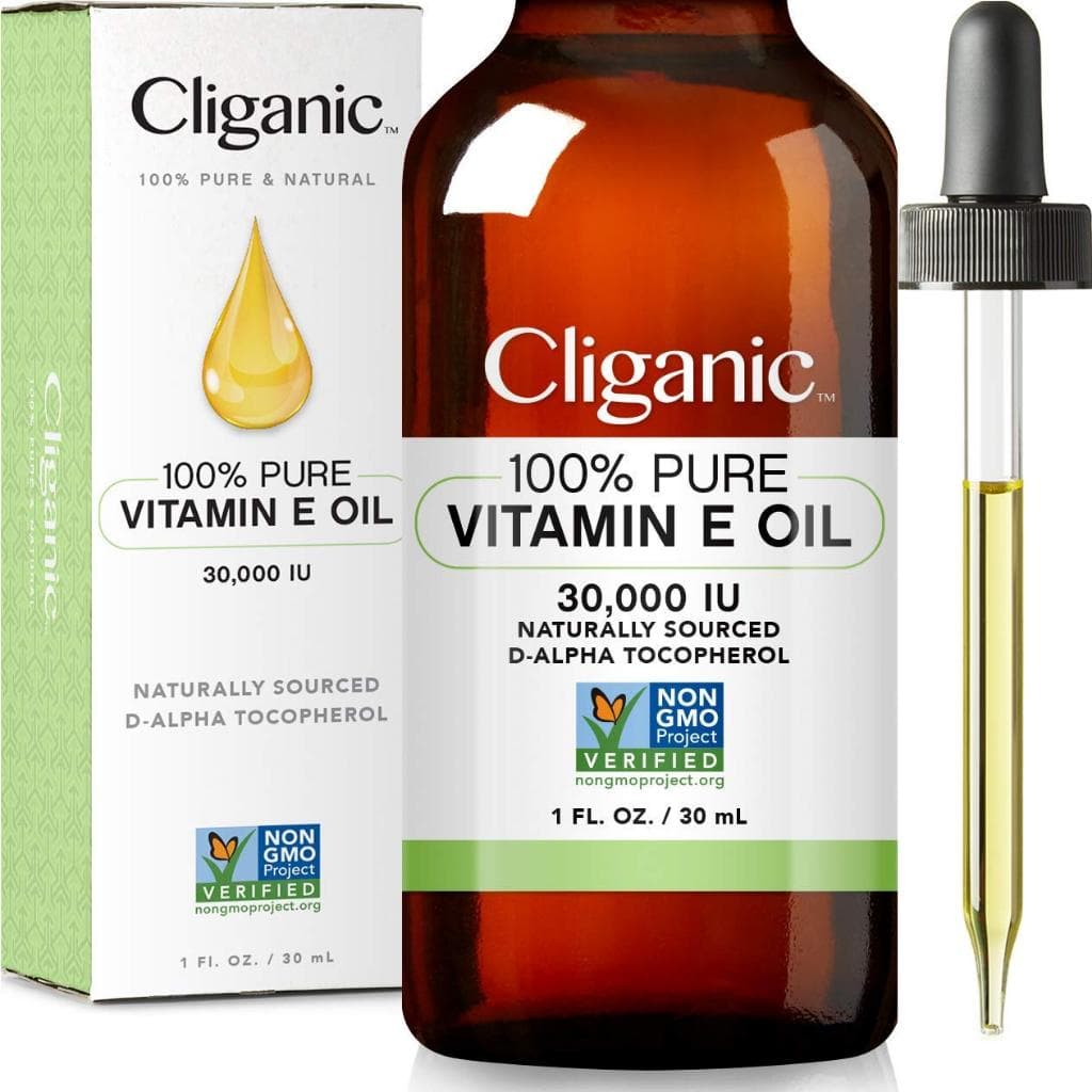 VITAMINA E FACIAL ALTA POTÊNCIA 30.000UI (ACETATO DE TOCOFEROL EM ÓLEO VEGETAL VEGANO) FRASCO VIDRO ÂMBAR CLIGANIC