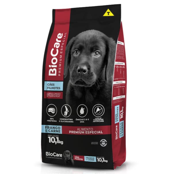 Ração BioCare Selection Cães Filhotes Carne e Frango 10,1kg