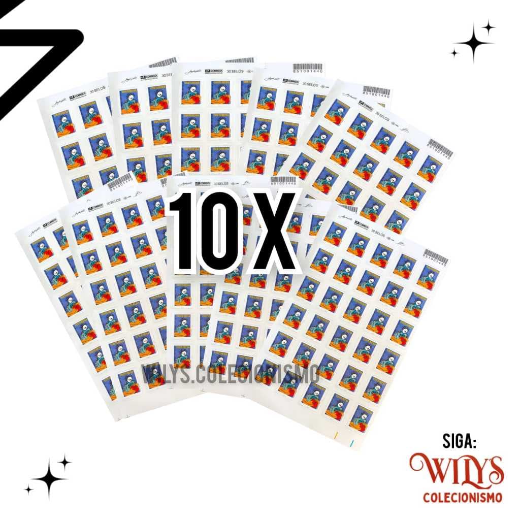 Folha de Selos Sostureira - 10 folhas - 300 Selos
