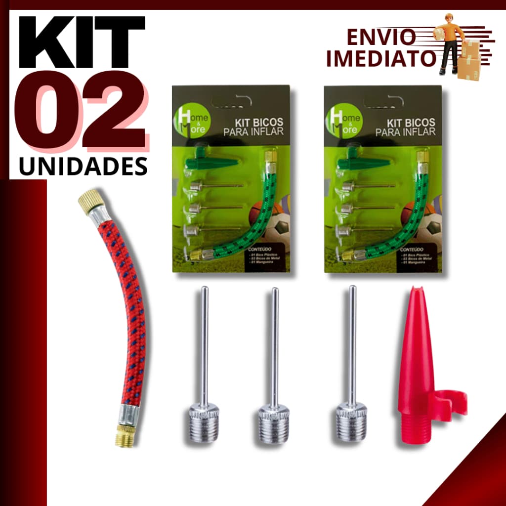 Kit 2 Cartelas Bicos Adaptadores para Inflar Bolas, Piscinas e Boias | Compatível com Bomba de Ar