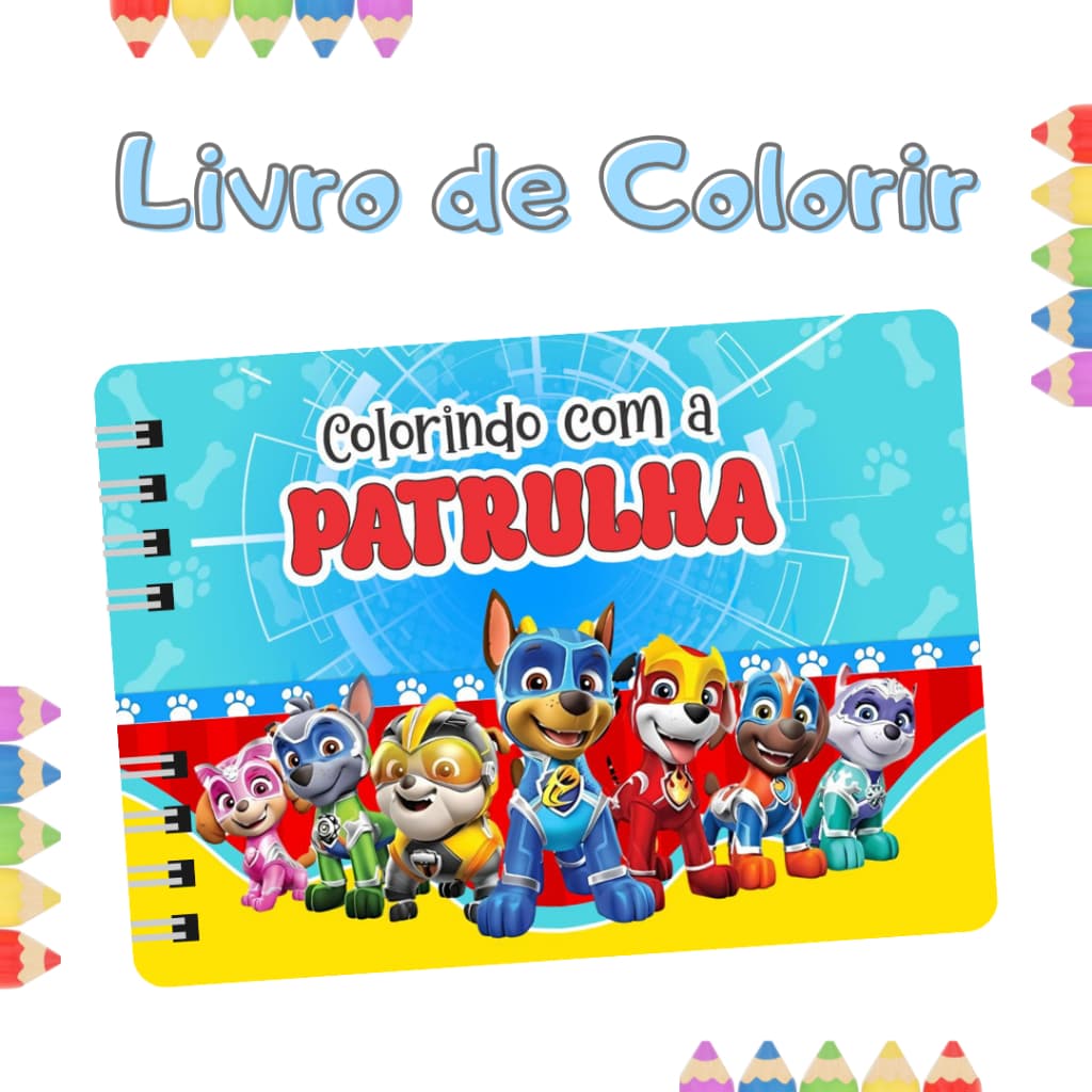 Livro de Colorir Folha GROSSA 180g Patrulha Canina 50 Páginas / PROMOÇÃO