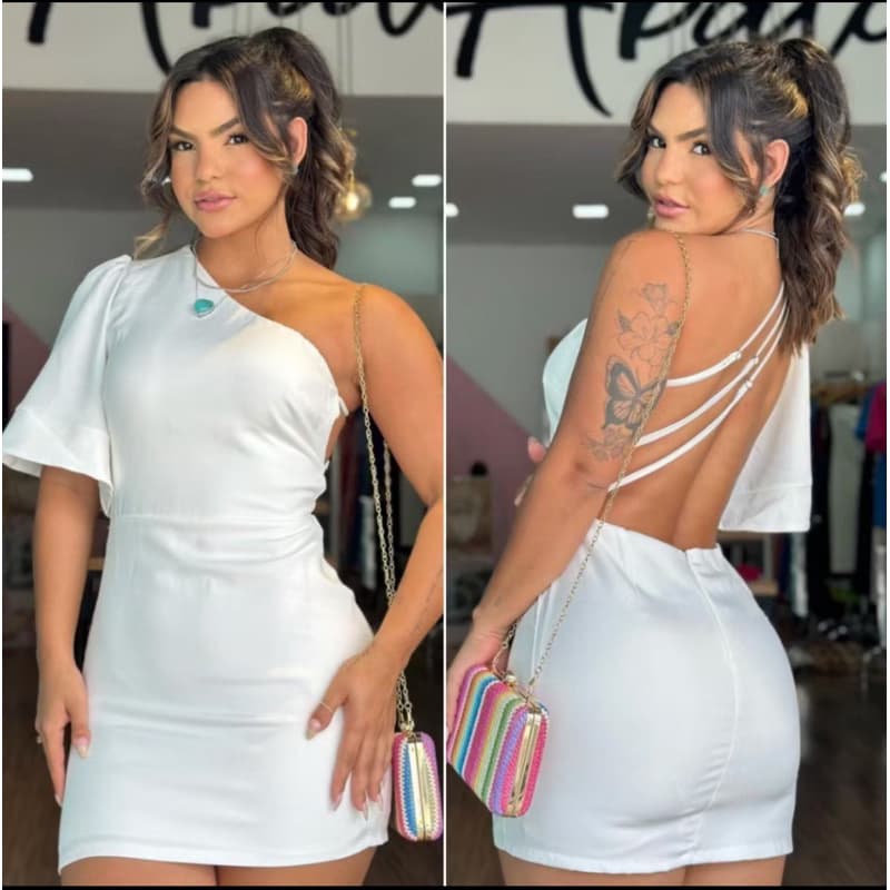 Vestido Tendência Alfaiataria Feminino Macaquinho Elegante e Casual Manga Única