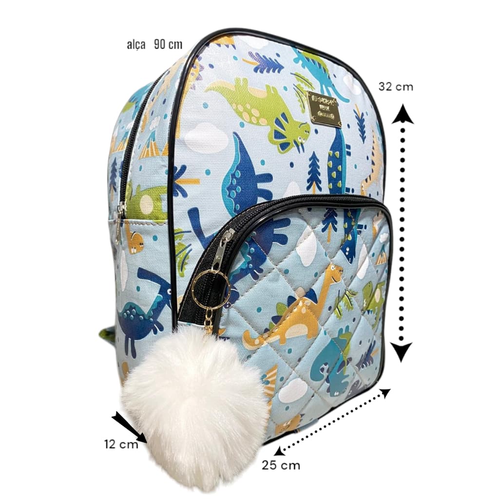 Mochila Maternidade Media 32x25 Escolar ou cresse & Acompanha Pompom