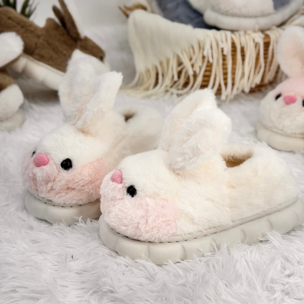 Pantufa Infantil Coelho Colorido Solado Nuvem Antiderrapante CV505