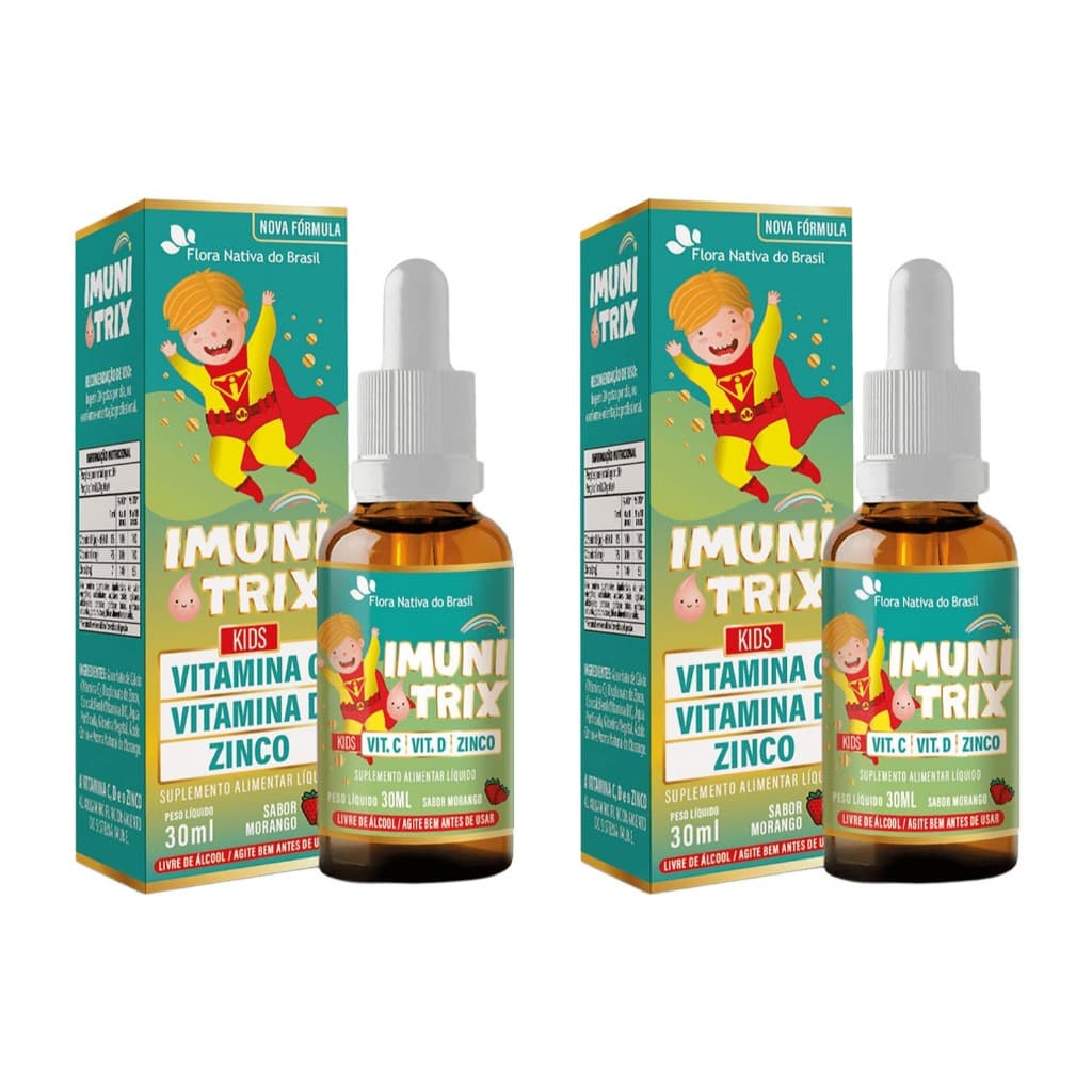 2x Imunitrix (Vitamina C, Vitamina D, Zinco) 30ml - Flora Nativa