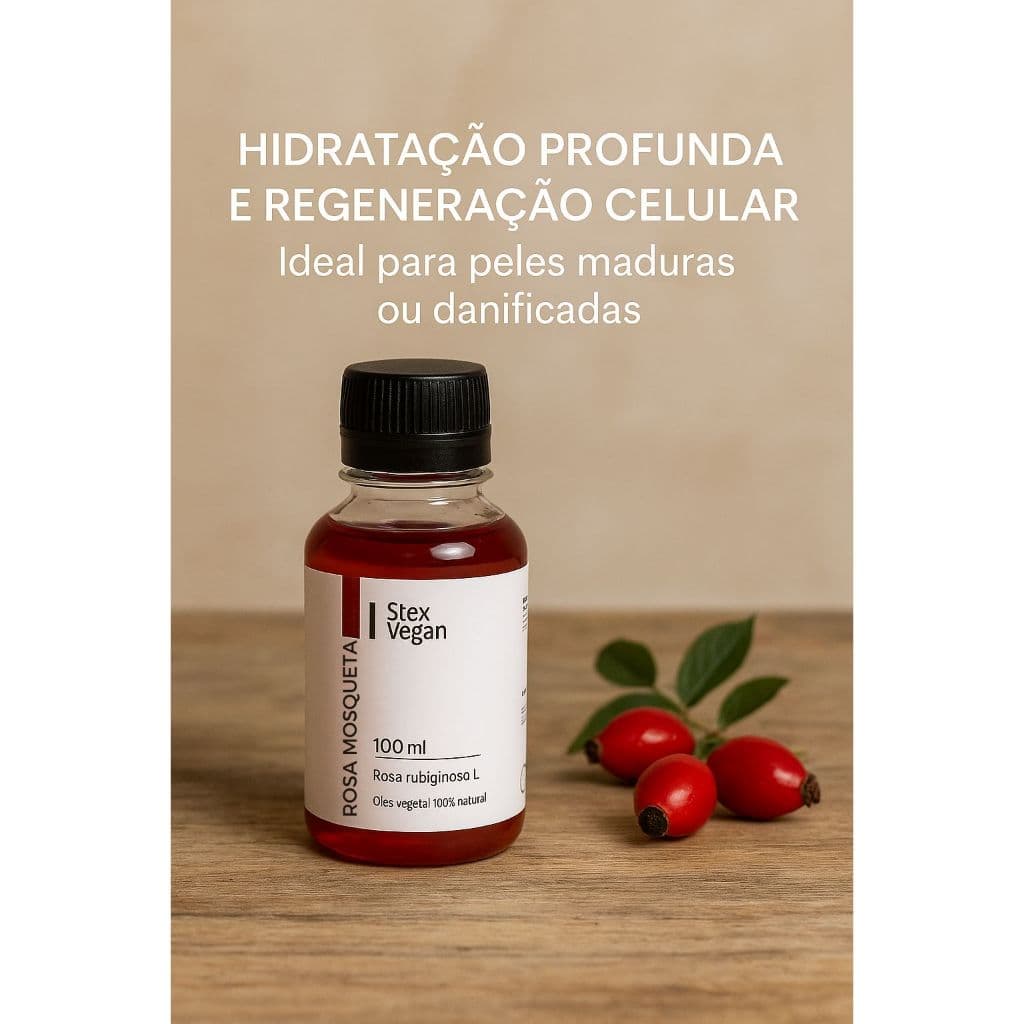 Óleo de Rosa Mosqueta Refil 100ml | Clareia Manchas e Hidrata – 100% Puro e Natural Stex Vegan