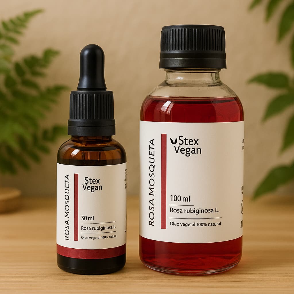 Kit Óleo Rosa Mosqueta Stex Vegan 30ml + Refil 100ml | Clareia Manchas e Hidrata – 100% Puro e Natural