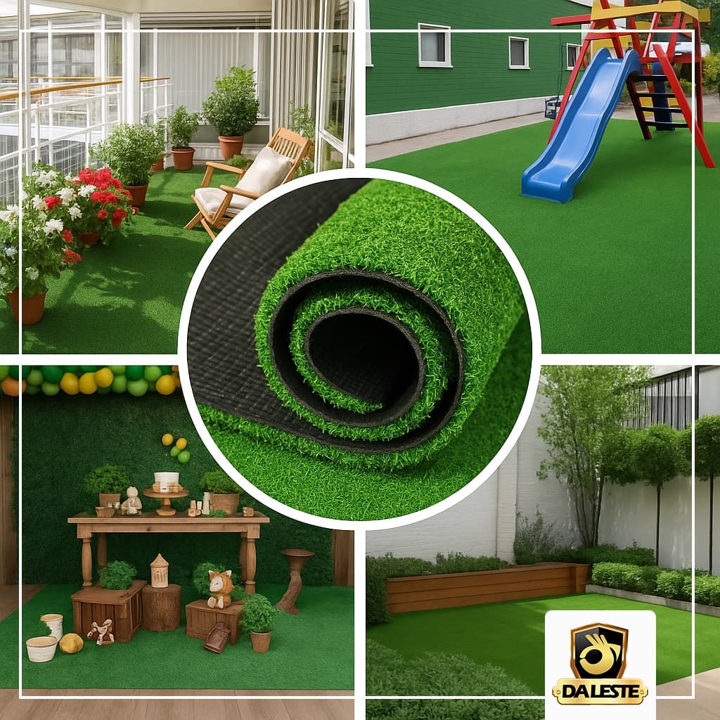 Grama Sintética Decorativa Artificial 12mm Decoração Jardim Pisos Festa Quintal