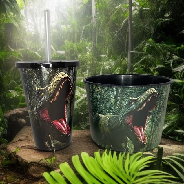 KIT PIPOQUEIRA 1.5L + COPO 550 ML T-REX - CINEMA LEMBRANCINHA PRESENTES